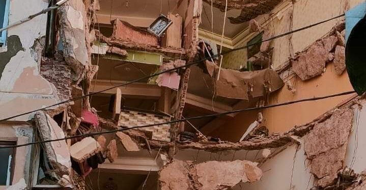 انهيار عقار مكون من 13 طابقا فى “سيدى بشر” بالإسكندرية شمالي مصر